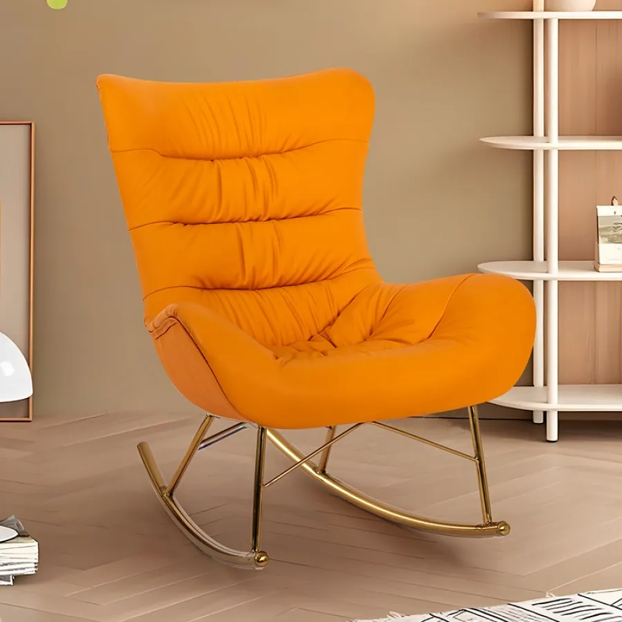 PU Leather Rocking Accent Chair with Modern Comfort Design
