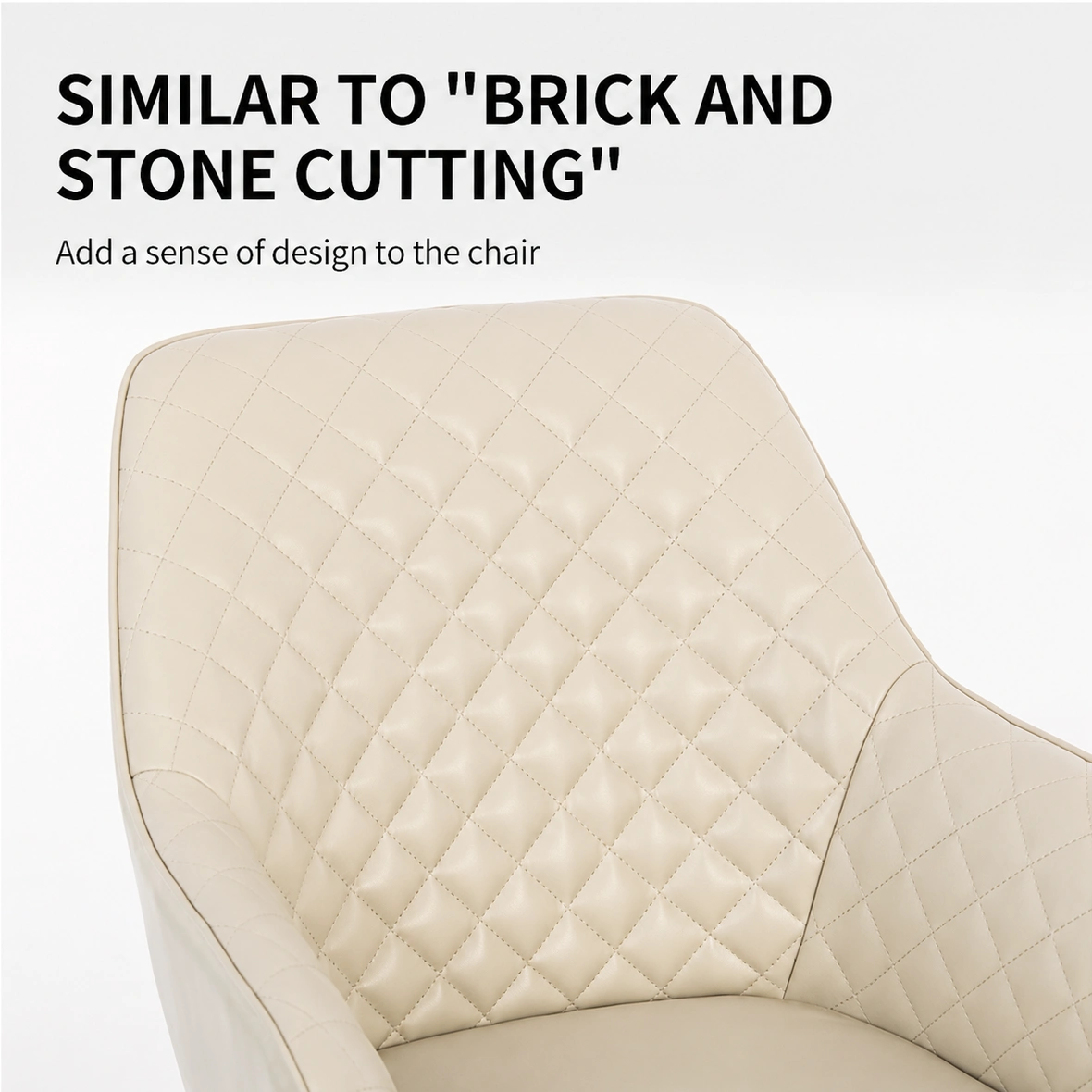 Quilted PU Leather Dining Chair with Gold Metal Legs Quilted PU Leather Dining Chair with Gold Metal Legs