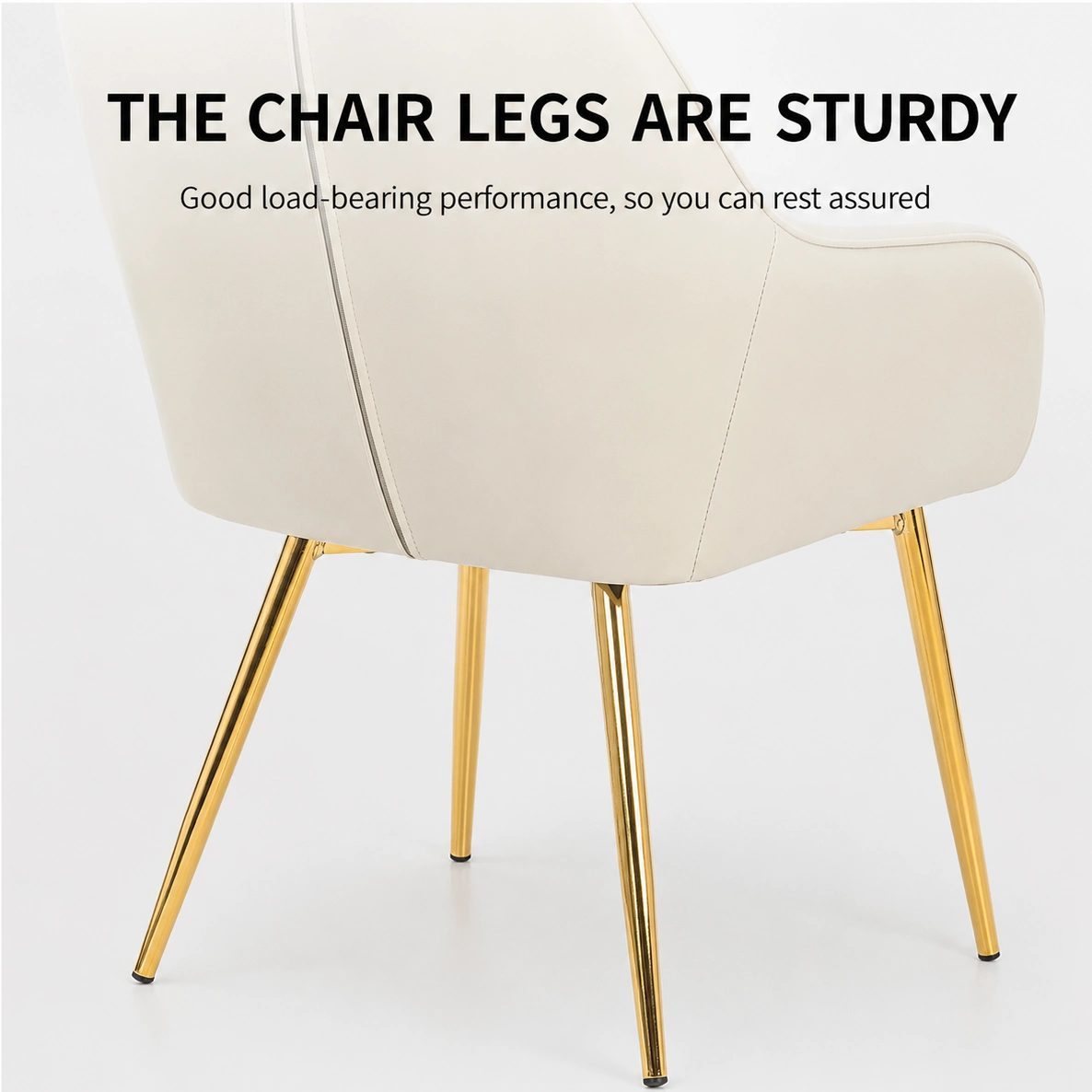 Quilted PU Leather Dining Chair with Gold Metal Legs Quilted PU Leather Dining Chair with Gold Metal Legs