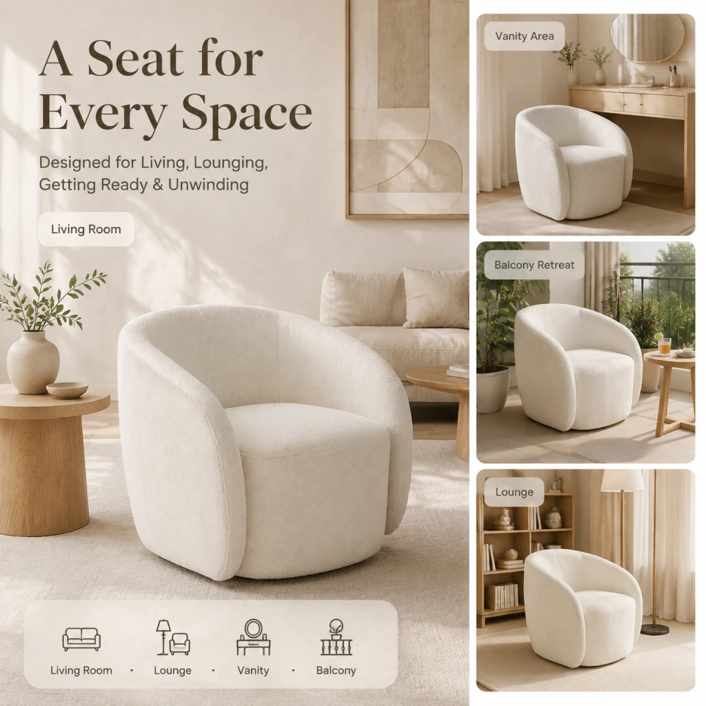 Sherpa Accent Chair with Plush Cushion for Living Room Sherpa Accent Chair with Plush Cushion for Living Room