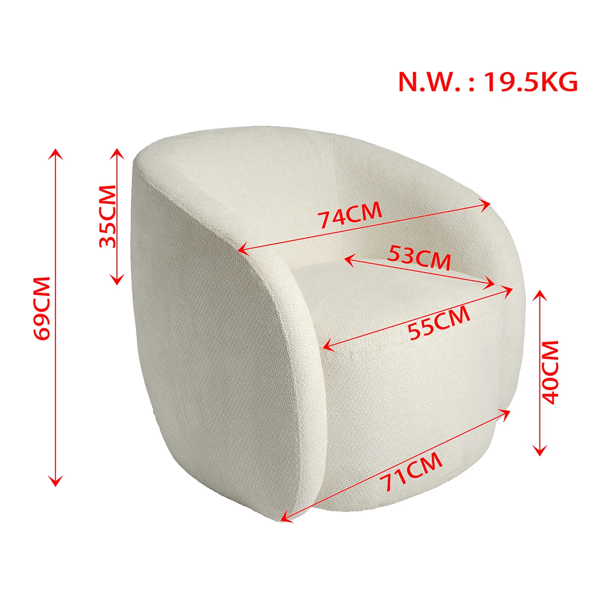 Sherpa Accent Chair with Plush Cushion for Living Room Sherpa Accent Chair with Plush Cushion for Living Room