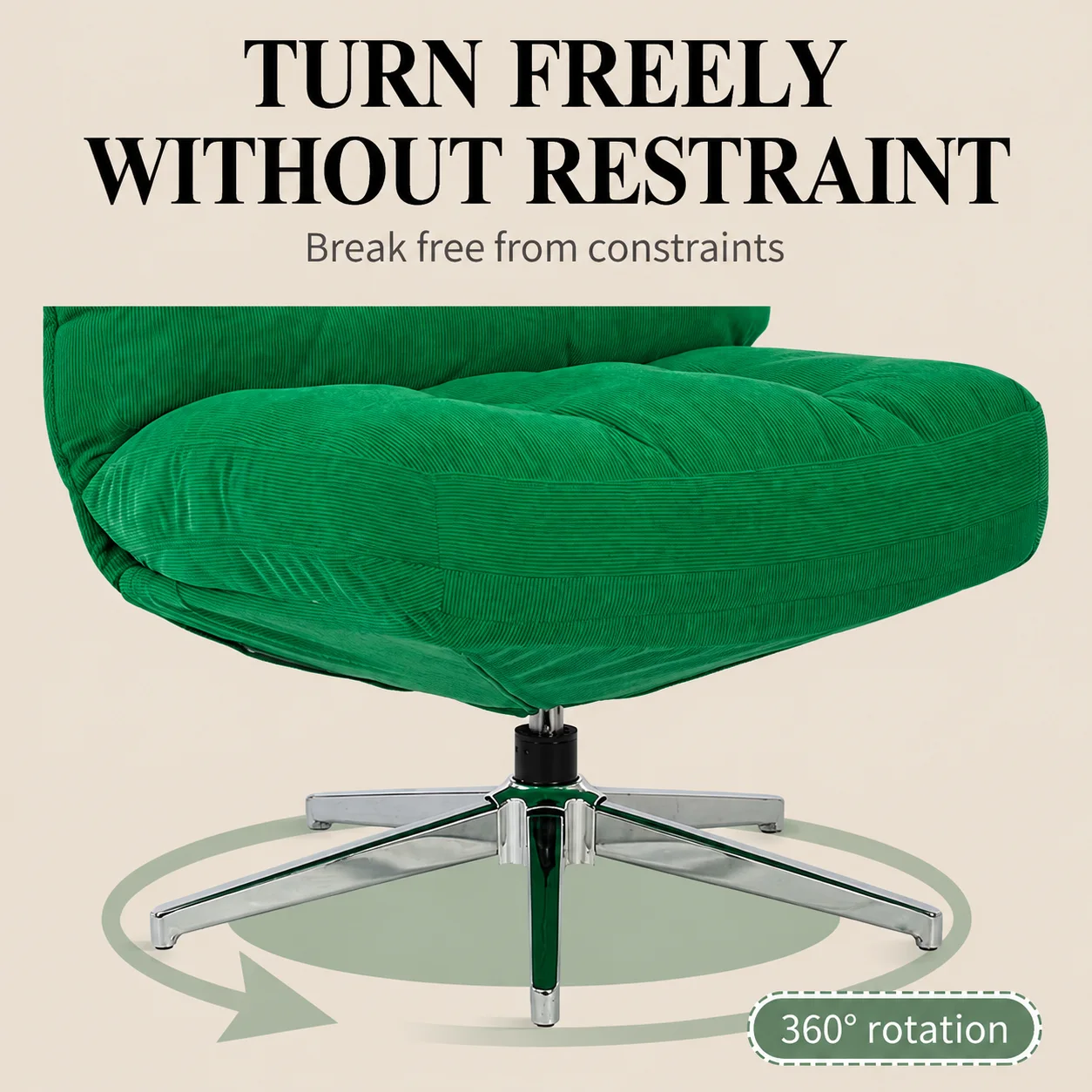 Swivel Corduroy Accent Chair with 360° Rotation Swivel Corduroy Accent Chair with 360° Rotation