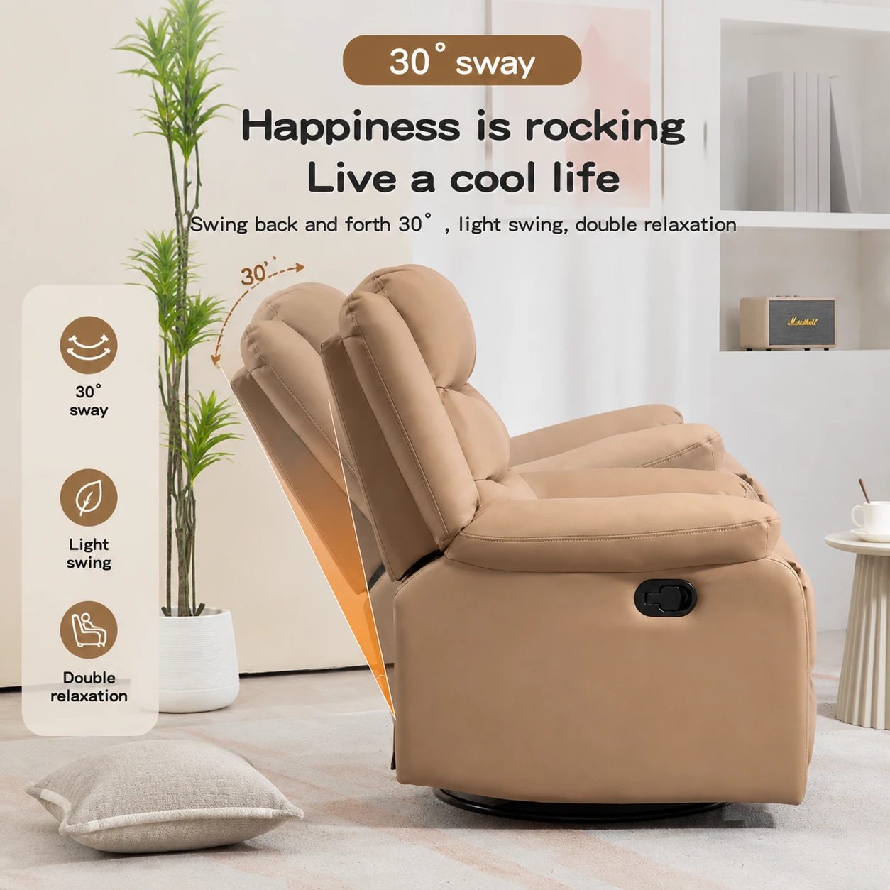 Swivel PU Leather Recliner Chair with Adjustable Footrest Swivel PU Leather Recliner Chair with Adjustable Footrest