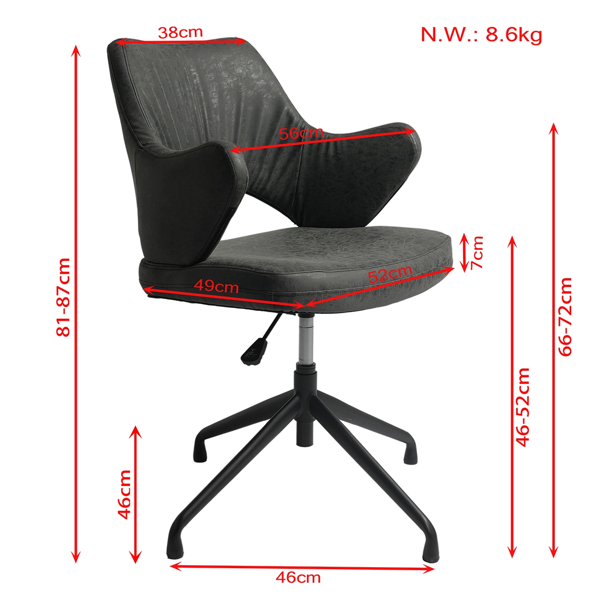 Vintage Faux Leather Home Office Chair with Swivel Base Vintage Faux Leather Home Office Chair with Swivel Base